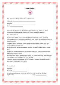 love pledge contract for lovers