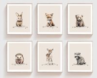 "woodland nursery - boy playroom prints - nature nursery decor - set of 6 prints - downloadable prints - boy room wall art - toddler room decor - woodland wall art - nursery art prints - baby room wall art - wilderness art print - Baby animal prints - Baby animal nursery - Wall art - DIGITAL PRINTS - H2896 🔴 This listing is for  DIGITAL PRINTS only, NO physical item will be sent. This listing is for a set of 6, each image includes all 8 sizes - (4 files in total)  This listing includes High Res