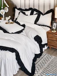 OrcaJump - Ruffle Duvet Cover Set (No Filler)