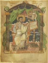 Athelstan Gospels (aka Coronation Gospels (British Library, Cotton MS Tiberius A.ii), c.900, late 9th or early 10th c. Ottonian illuminated Gospel book