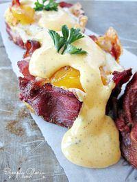 Baked Eggs Napoleon With Hollandaise Sauce - Simply Gloria