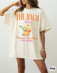 "Tequila Sunrise Bachelorette Party Shirts, Custom Social Club Bachelorette Shirts, Custom Location Bach Tshirts, Winery Bachelorette Tees, Tulum Cancun Mexico, The Bach Club Shirt,Personalized Bride Shirt, Future Bride Shirt for Bridal Party, Bridesmaid Shirt ✧ WHY  YOU'LL  LOVE IT ✧  ⋒ Comfort Colors® tees are garment-dyed shirts that are timeless classics and will never pile.  ⋒ Trendy retro vintage look and gorgeous colors.  ⋒ Amazingly soft and comfy. Perfect with any shorts, skirts, jeans,