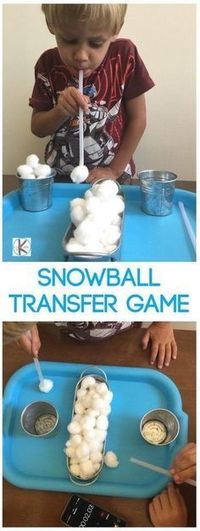 Kids Game - snowball transfer with cotton balls