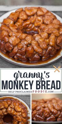 Granny's Monkey Bread is a sweet, gooey, sinful treat that will be loved by young and old alike. Be careful, its dangerously addictive. You can prepare this the night before so your kids can wake up to the heavenly smell of taste bud heaven, or its easy to put everything together in the morning. #monkeybread #withcannedbiscuits #recipe #easy