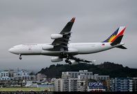 First pic in the database of this A340-200, struggling with the IGS turn and still banking 200ft above the runway, passing abeam the carpark. This started life as VR-HMT with Cathay Pacific, before joining Philippines for a shirt time until replaced by their A340-300s. F-OHPH is now LZ-ZPX with Aerolineas Argentinas.. F-OHPH. Airbus A340-211. JetPhotos.com is the biggest database of aviation photographs with over 4 million screened photos online!