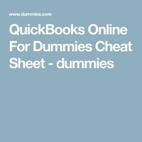 QuickBooks Online For Dummies Cheat Sheet - dummies