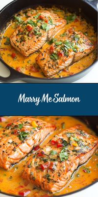 Marry Me Salmon is a creamy, luxurious dish that will have everyone coming back for seconds! Pan-seared salmon fillets are simmered in a rich, garlic Parmesan sauce with sun-dried tomatoes and fresh basil, making this a perfect choice for a romantic dinner or special occasion.