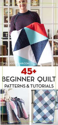 45 + Free quilt patterns for beginning quilters. Learn how to quilt with these cute ideas. #quilts #quilting