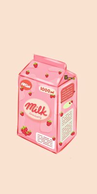 pink aesthetic wallpaper strawberry milk box🍓