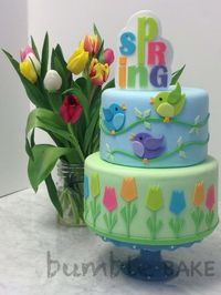 Spring Cake - by BumbleBake @ CakesDecor.com - cake decorating website