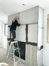 DIY Faux Concrete Fireplace - Joinery & Design Co