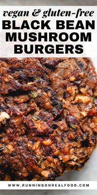 A satisfying vegan and gluten-free mushroom veggie burger recipe made with black beans, oats and walnuts for the perfect meaty texture and a firm patty that doesn’t fall apart.