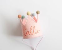 Pink Embroidered Birthday Crown for Dogs First Birthday Crown Custom Dog Birthday Hats Dog Birthday Keepsake Dog Party Hat Pup Birthday - Etsy