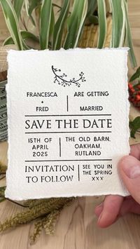 Personalise your Save The Dates to match perfectly with the season your wedding falls in. Choose form 8 different motifs spanning the four seasons to complete this stylish stamp design. Creating homemade Save The Dates and wedding invitations with a rubber stamp creates a luxurious and textured feel that you just can’t get with digital printing. Pair your stamp with handmade cotton rag paper for the perfect finish.