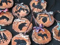 Rustic "lodge-y" Christmas ornaments - perfect for our cabin (if I ever put up a tree out there, LOL!)