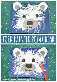 #gluedtomycrafts Fork Painted Polar Bear – Kid Craft Idea For Winter