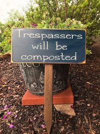 Trespassers will be composted garden stake sign | Etsy