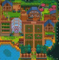 Updated my Stardew Valley forest farm decor  #stardew #stardewvalley #cozygames #decor #layout  #farm