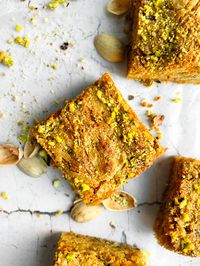 Thick Chewy Pistachio Crème Blondies — the deeper living