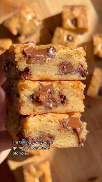 3/4 cups melted butter , 1 cup light brown sugar, 1/2 cup white sugar, mix. 2 eggs, tbs vanilla, 1/2 tsp salt, 1 3/4 all purpose flour, mix. Half a cup of chocolate chips or chopped up chocolate  #dessertrecipes #dessert #recipes