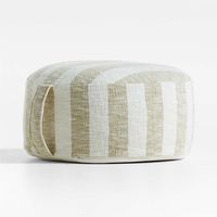 Cove Moss Green Striped Kids Floor Cushion + Reviews | Crate and Barrel