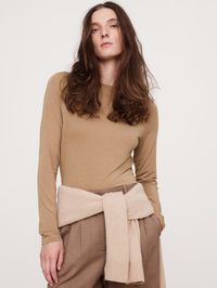 Luxe Wool-Blend Boat-Neck Top | Banana Republic