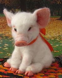 Needle Felted Art by Robin Joy Andreae: 3 New Ones, A Piggy, Chipmunk & Little Mouse