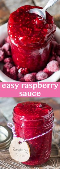 easy raspberry sauce / fresh raspberries / frozen raspberries / raspberry sauce recipe / raspberry pancake syrup / cheesecake topping / ice cream topping