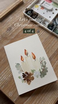 This is the last day in my mini series of holiday watercolor card tutorials… Which was your favorite? (I enjoyed painting the snowman!) 🛒Shop Jenna B Studio on Etsy Supplies: @industriamaimeri paints Velvetouch and Heritage brush series @princetonbrush #christmascards #paintingprocess #artdaily #watercolortutorial #christmascandles