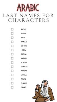 Create authentic characters with this printable list of Arabic last names! Ideal for writers, game developers, and creators, this list offers a variety of unique and meaningful surnames to enhance your stories and projects. Download and print to have a handy reference for your character development. #CharacterNames #ArabicLastNames #WritingResources #PrintableLists #CharacterCreation #StoryDevelopment #GameDesign #WritingTips #CreativeWriting #NameInspiration