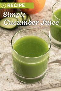 With only five ingredients, this cucumber juice is simple and easy to make, yet the mint and honey give it an amazingly complex flavor. | goodnature.com/recipes #coldpressed #rawjuice #juicerecipes