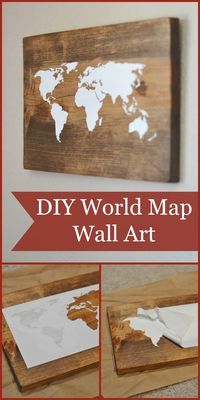 DIY World Map Wall Art Tutorial (using the Silhouette Cameo) @Alex Jones Jones Jones Jones Jones Jones Atkinson Ogunsanya TRAVEL