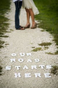 our road starts here romantic engagement photos