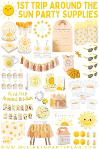 ☀️Here to share some ideas and inspiration for a 1st Trip Around the Sun themed party! - including decor, cupcakes, invitations, and more. ☀️Follow us on instagram at @weliketopartyplan!  #partyideas #partyplanning #partysupplies #diy #WeLiketoParty #partytheme #birthday #partydecorations #1stbirthday #boho #firstbirthdayparty #suntheme