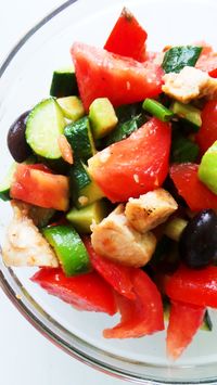 Tomato Avocado Chicken Salad With Basil - Low-Carb Recipe - Her Highness, Hungry Me