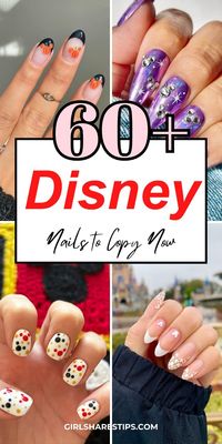 Discover 60+ Disney nail ideas that are perfect for adults! Whether you prefer acrylic or gel, short or square, find simple and elegant designs for every style. Featuring Mickey Mouse, Cinderella, and other cartoon favorites, these cute and classy nails come in bright colors like pink, blue, black, and green, with glitter, chrome, and French tip options. Perfect for Disney World trips, Halloween, Christmas, birthdays, and more!