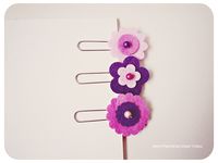 Felt Flower paper clips