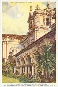 size: 18x12in Art Print: Casa del Prado, Balboa Park, San Diego, California :