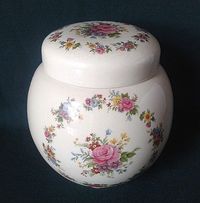 SADLER GINGER JAR IRONSTONE CHINA GINGER JAR PINK PURPLE BLUE RED YELLOW FLOWERS  | eBay