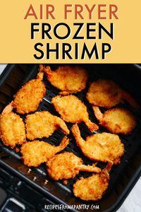 Cooking frozen shrimp in air fryer is so quick and easy, you'll wonder how you ever lived without it! Whether you prefer battered shrimp, nonbattered shrimp, cooked frozen shrimp or raw, this recipe is sure to give you perfectly cooked delicious shrimp every time. Just the thing for easy weeknight meals, or serving as a tasty appetizer. Click through to get this awesome Air Fried Frozen Shrimp recipe!! #airfryer #airfryerrecipes #airfryerfrozenshrimp #shrimprecipes #shrimp