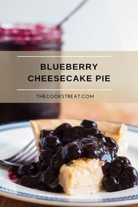 This blueberry cheesecake pie with a delicious shortbread crust will have you swooning with delight after every bite. You won�t believe that it is only sweetened with honey. #TheCooksTreat #HoneySweetened #BlueberryCheesecake #Blueberries #CheesecakePie