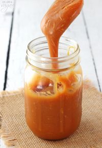 The Best Caramel Sauce! Perfect for dipping, drizzling, adding to desserts, and eating with a spoon!