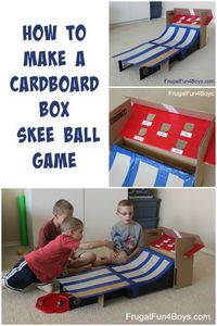 DIY Cardboard Box Skee Ball Game - Frugal Fun For Boys and Girls