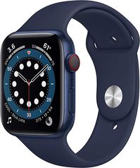 Amazon.com: Apple Watch Series 6 (GPS + Cellular, 44mm) - Blue Aluminum Case with Deep Navy Sport Band : Electronics