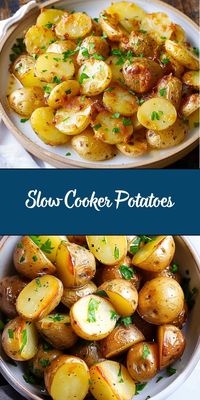 These Slow Cooker Potatoes are seasoned with garlic and herbs, then slow-cooked to perfection for a tender and flavorful side dish. They’re easy to make, hands-free, and go well with any main course.