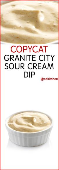 Granite City Sour Cream Dip - Who doesn't love a good sour cream dip? Cool mayo and sour cream balance out the spices. Addicting with plain potato chips or carrot sticks. Made with sour cream, mayonnaise, onion powder, curry powder, paprika, worcestershire sauce | CDKitchen.com