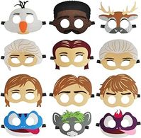 Nice Orange 12pcs Frozen Party Blindfold, Frozen Theme Party Supplies, Frozen Birthday Party Dress Props, White, 6.8/5.9inch