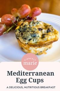 Looking for a healthy make ahead breakfast? Try my Mediterranean Egg Cups loaded with fresh veggies, creamy feta cheese, kalamata olives, and tons of flavor!