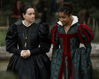 Catherine de Medici (Samantha Morton) and Rahima (Sennia Nanua) in period drama The Serpent Queen, set in the 16th century French Valois royal court. Watch Season 1 now on STARZ.