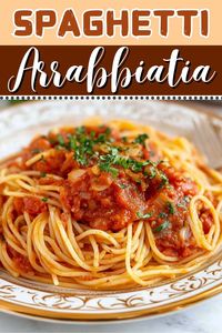 Spaghetti arrabbiata is a classic Italian dish featuring al dente spaghetti tossed in a bold, spicy tomato sauce. It’s quick, easy, and fiery hot!